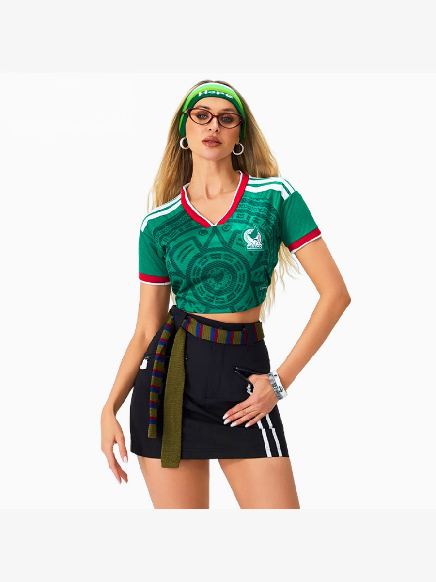 World Cup Football Babes' Crop Top Jersey – Short-Sleeve Sports Tank