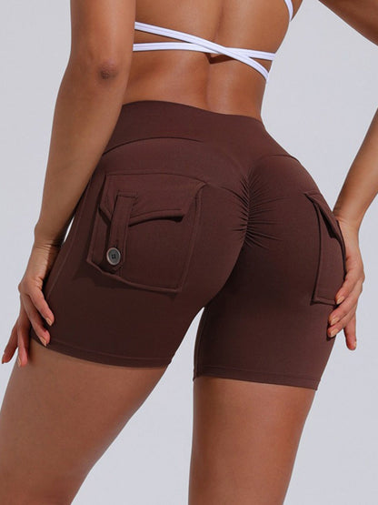 Bare-feel Pocket High-waisted, Tummy-flattening, And Butt-lifting Yoga Shorts