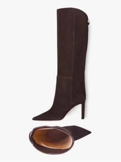 Pointed Toe Stiletto Boots European Style Catwalk Fashion
