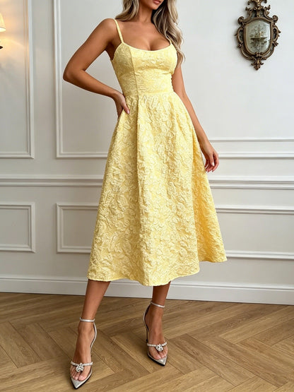Jacquard Backless Long Dress