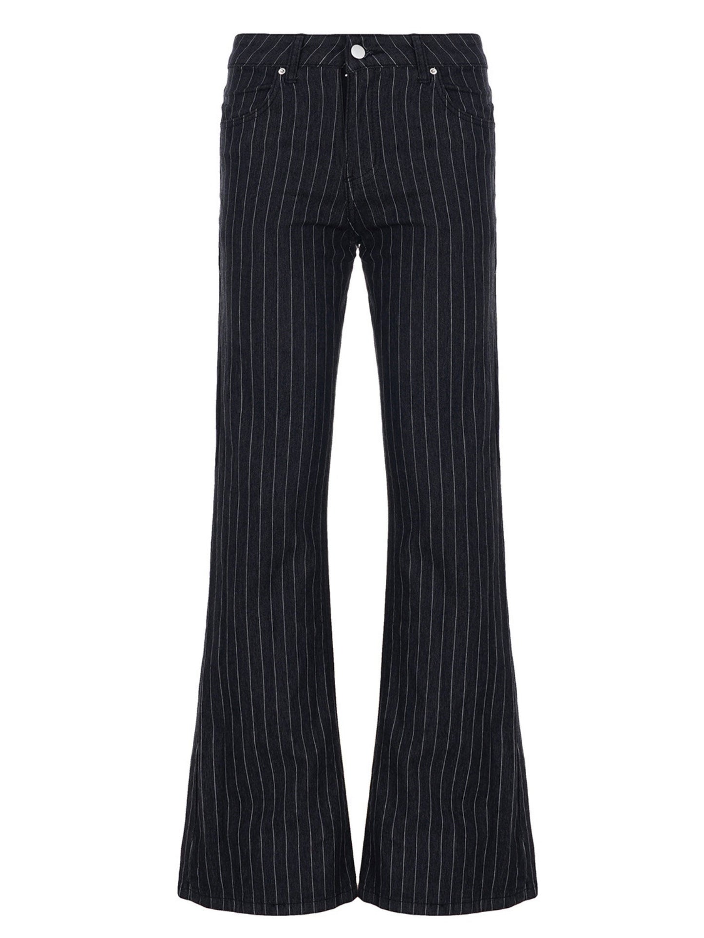 Y2K Stripes Color-blocked Low-rise Flared Pants Jeans