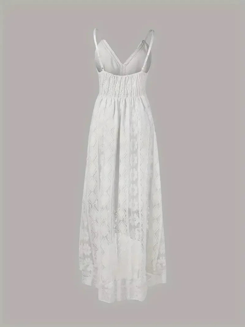 Crochet Lace Maxi Dress for Women