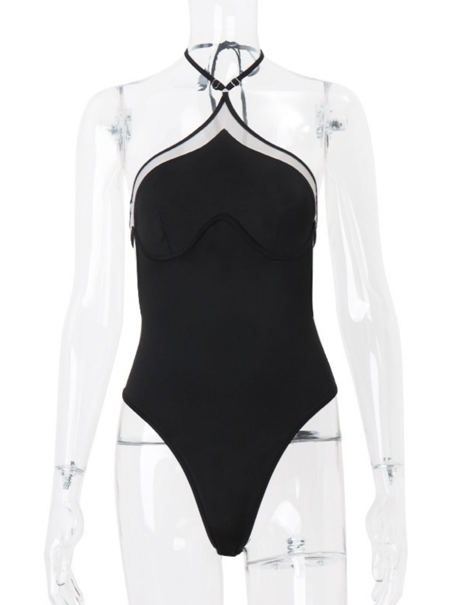 Cross-neck Backless Bodysuits