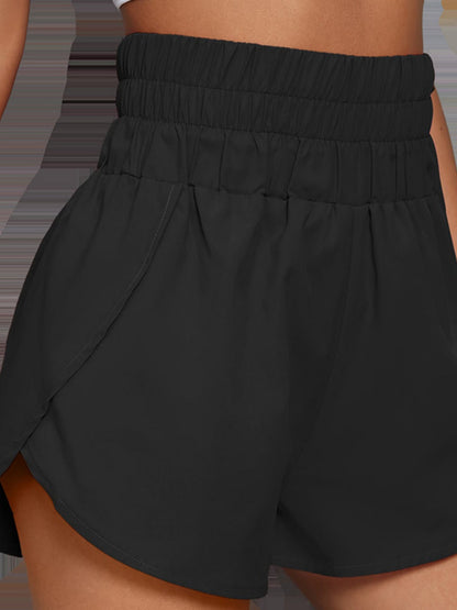 Elastic Waistband High-waisted And Loose Sports And Leisure Shorts