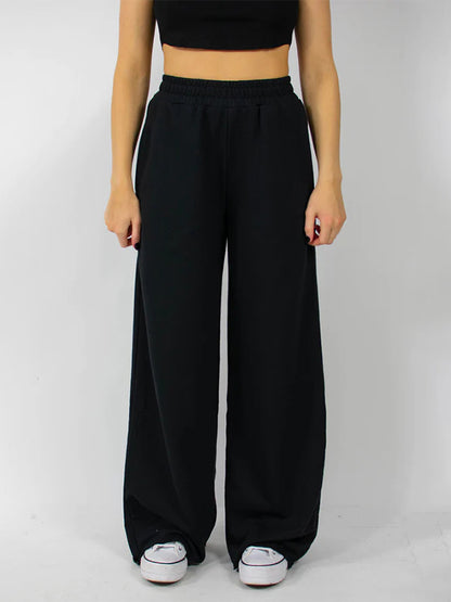 Solid Color Rolled Sweatpants