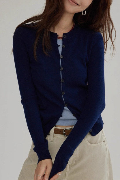Wool Blend Layered Cardigan