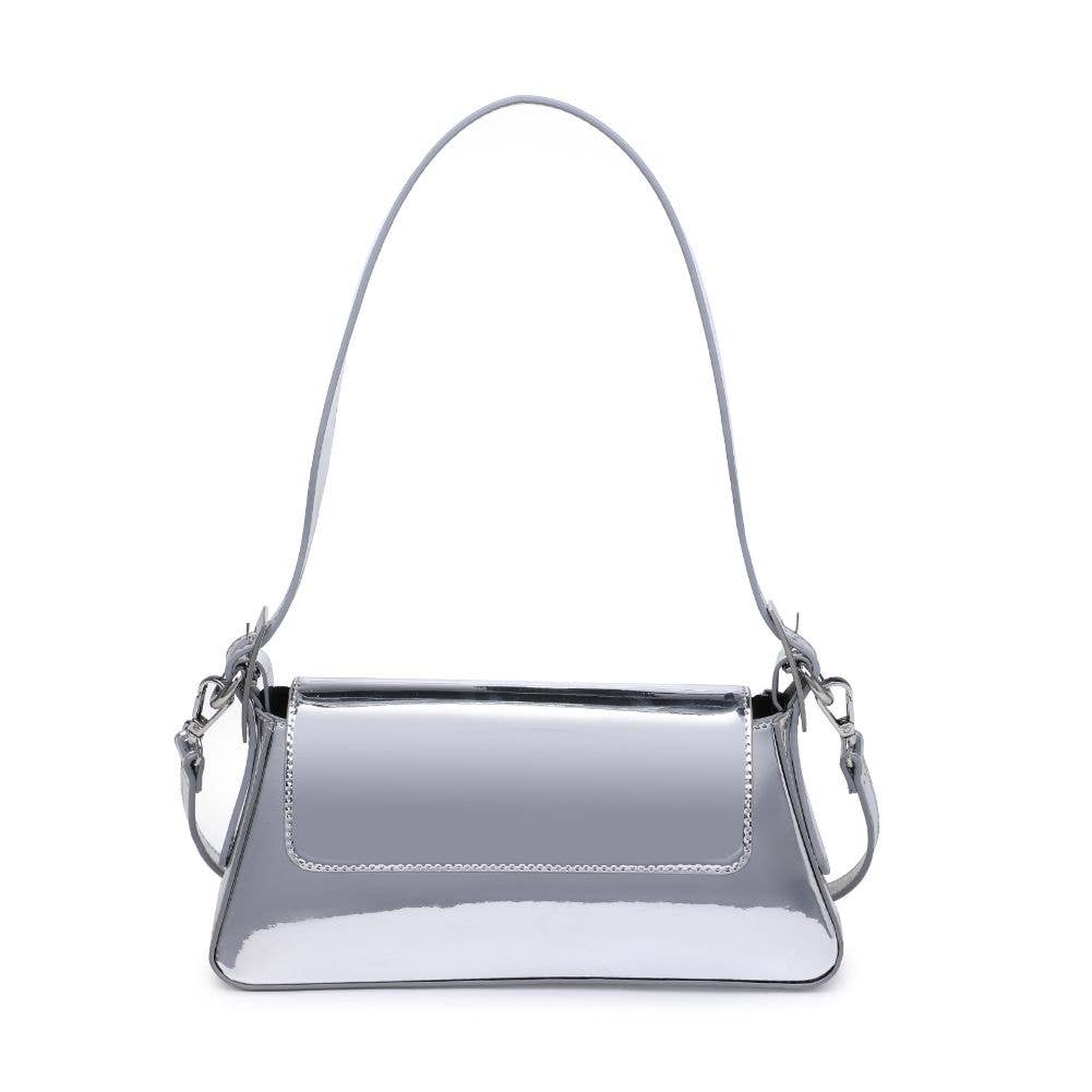 Giselle Metallic Crossbody Bag Silver Mirror