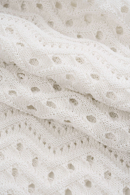 Knit Hollow Out Top And Trousers Set