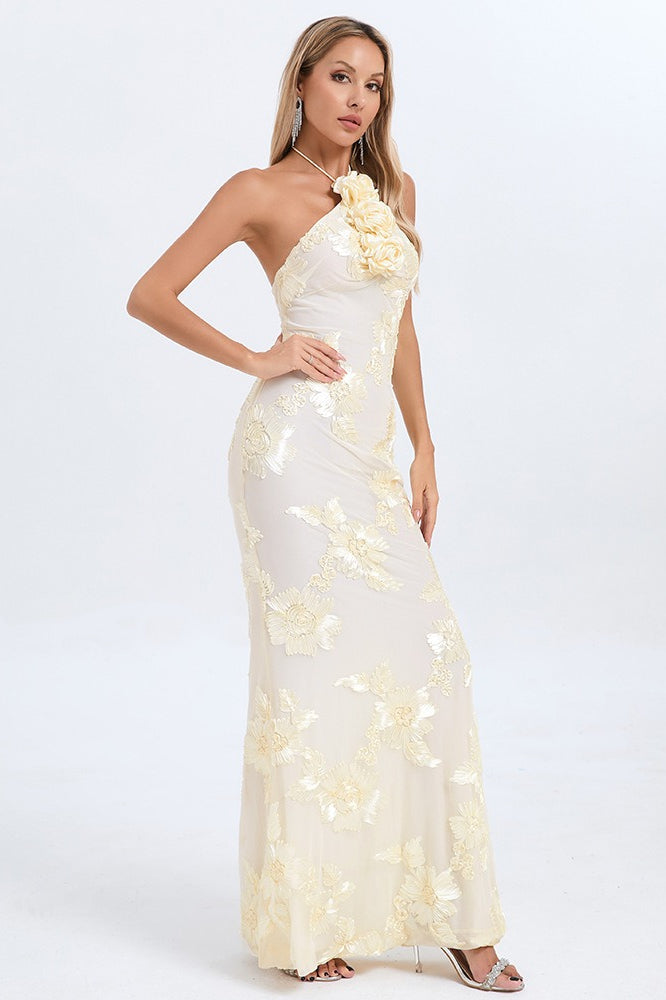 | Floral Foil Print Maxi Dress