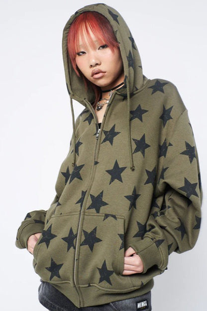 Casual Long Sleeve Zip Hoodie