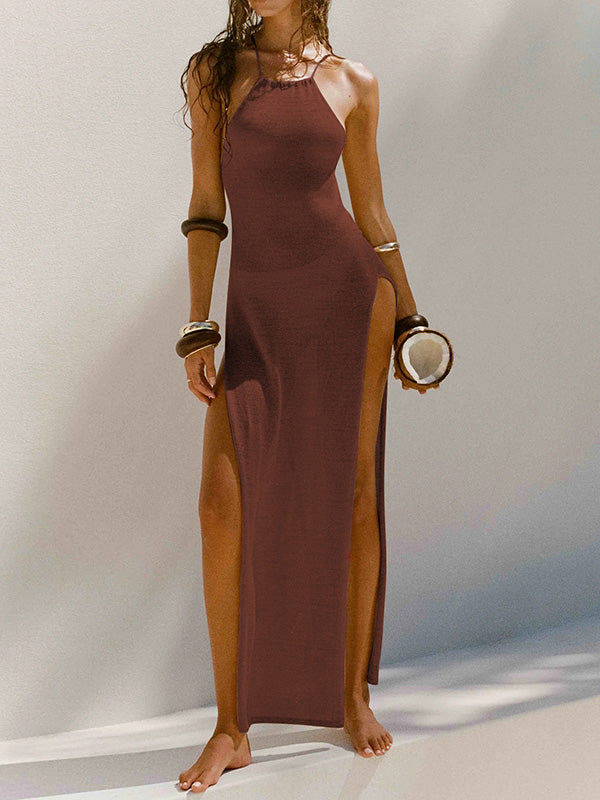 High Slits On Both Sides Sleeveless Cover Up Dress