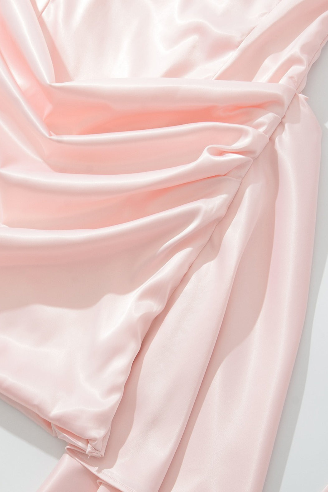 Strapless Corset Cowl Neck Ruched Skirt Side Sash Mini Dress
