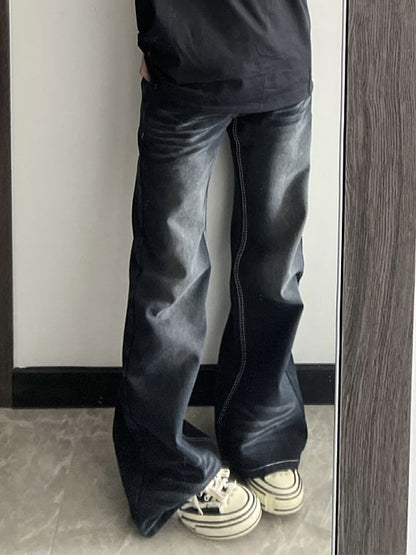 Washed High Waist Dangle Boyfriend Jeans