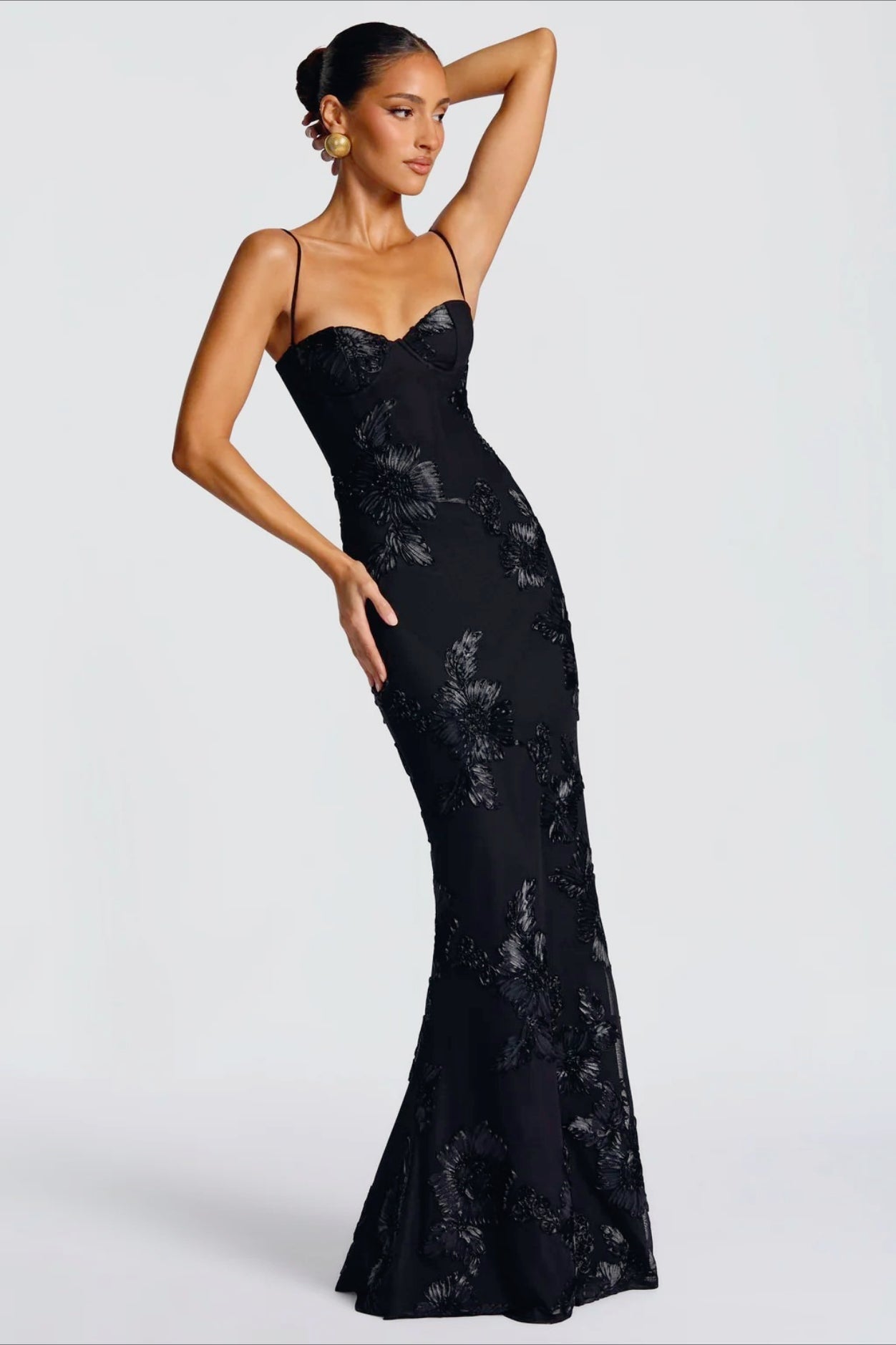 Elegant Strapless Slip Maxi Floral Dress