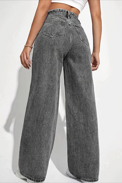High Waist Chic Straight Relaxed Jeans