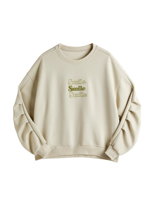 Smile Print Pull Over Oversized Hoodie