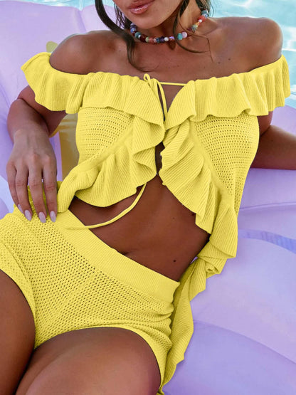 Hannah Knit ruffle Set