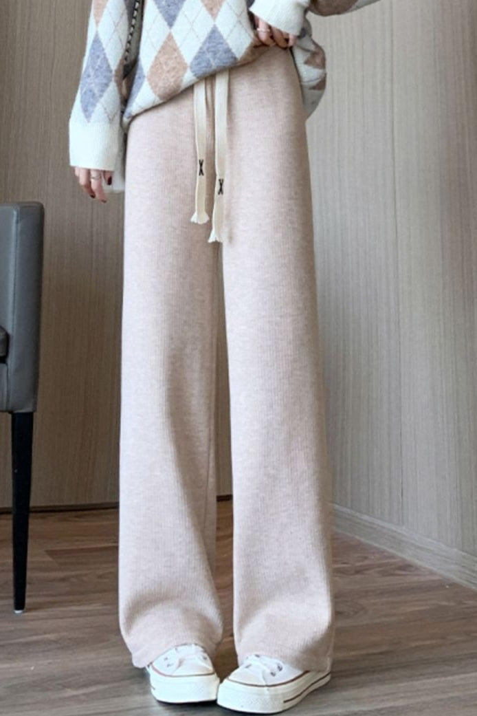 Cashmere Plush Wide Leg Knit Pants
