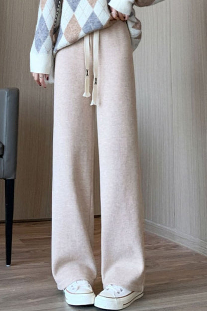 Cashmere Plush Wide Leg Knit Pants