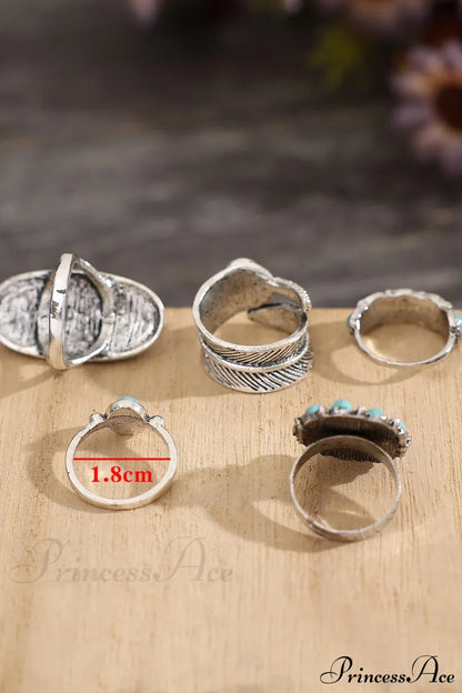 5pcs Vintage & Fashionable & Exquisite Bohemian Ring