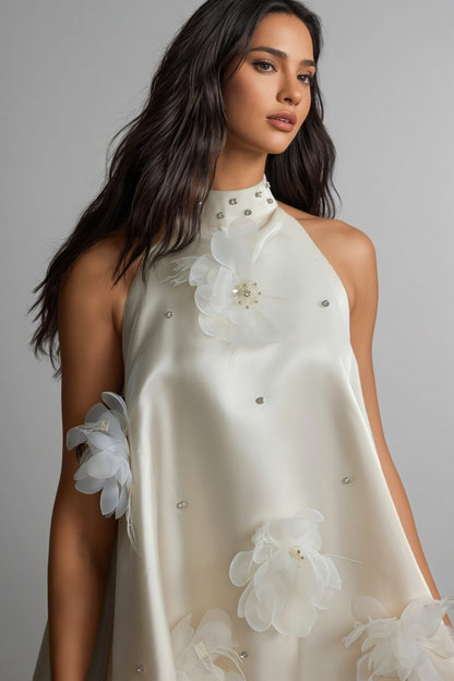Eliza Floral Applique Sleeveless Mini Dress