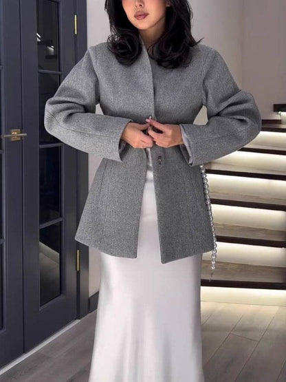Minimalist Belt Design Short Jacket