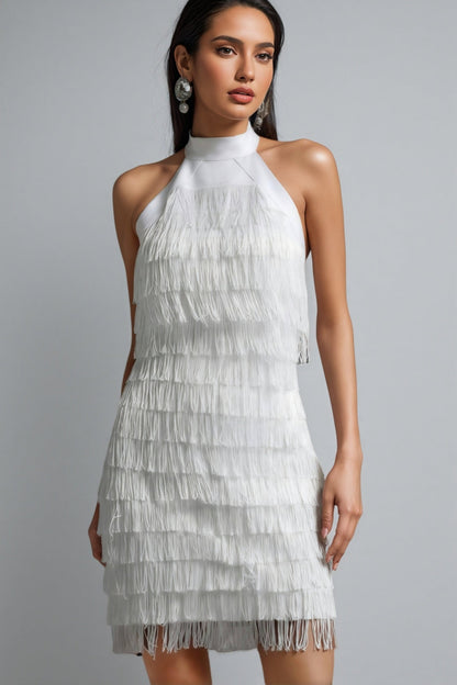 Ralphas White Fringe Mini Dress