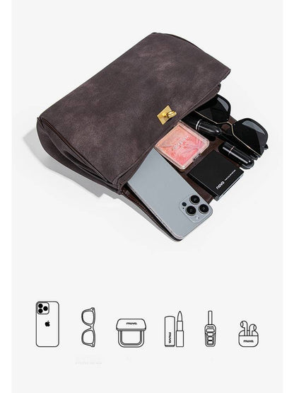 Minimalist suede tote shoulder bag