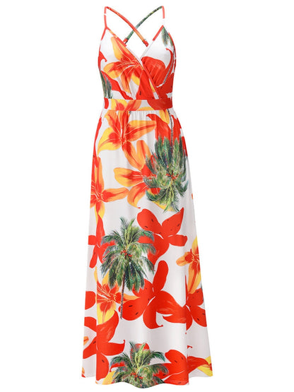 Floral Print Bohemia Camisoles Maxi Dresses