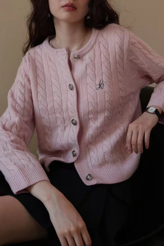 Fine Gauge Merino Cable Cardigan
