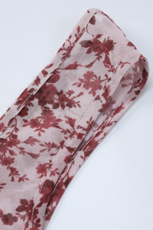 Ditsy Floral Halter Tie Back Open Back Maxi Dress