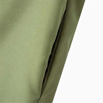 Linen Look Pintuck Embroidered Trim Round Neck Empire Midi Dress