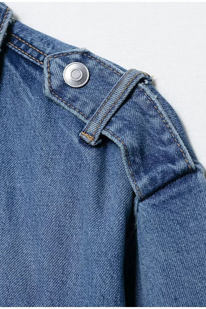 Belted Patchwork Denim Jacket