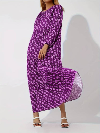 Harlequin Diamond Print Deep V Neck Puff Sleeve Tiered Maxi Dress