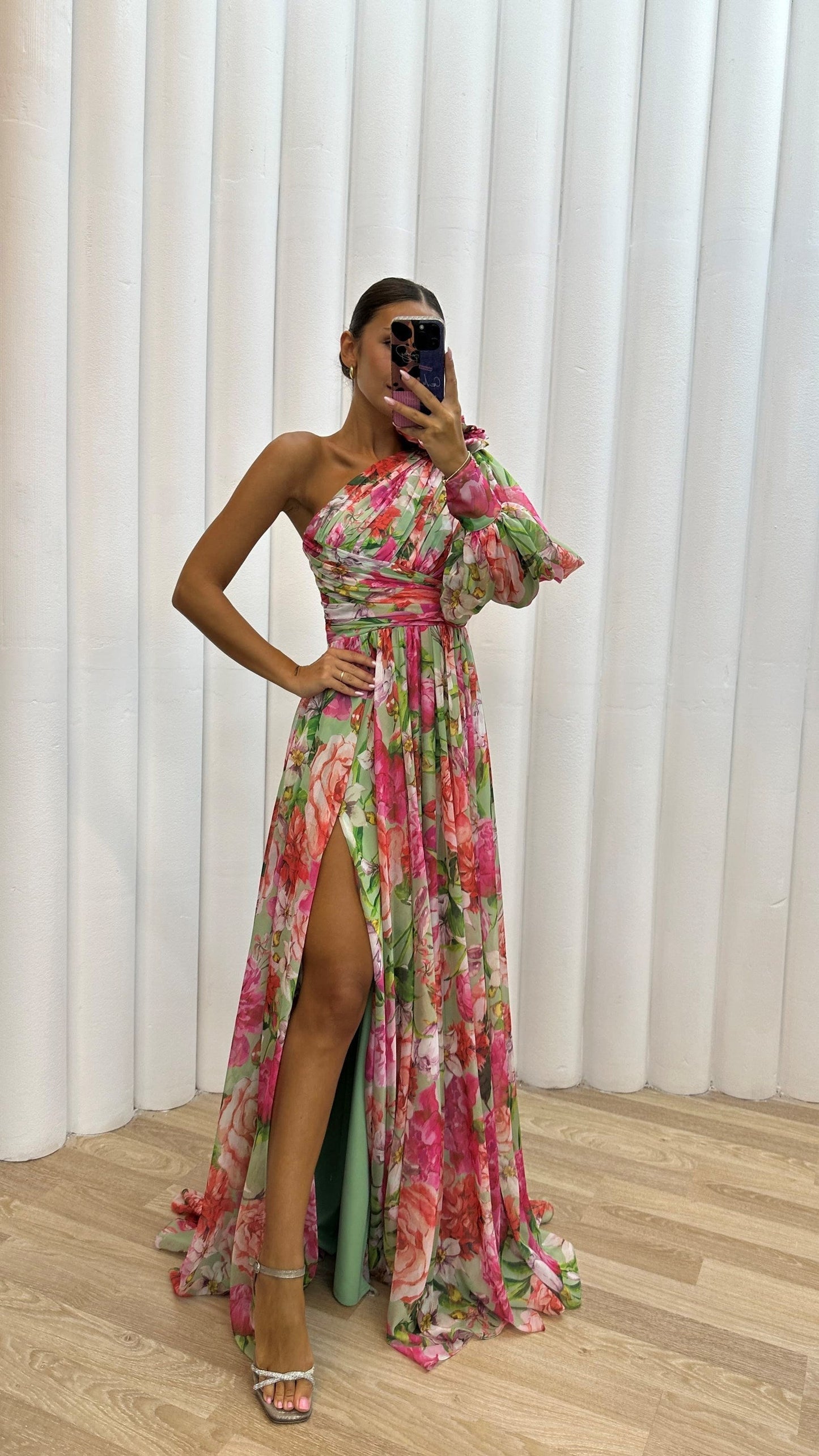 Women’s Floral Off Shoulder Summer Dress - Elegant Flowy Event Gown