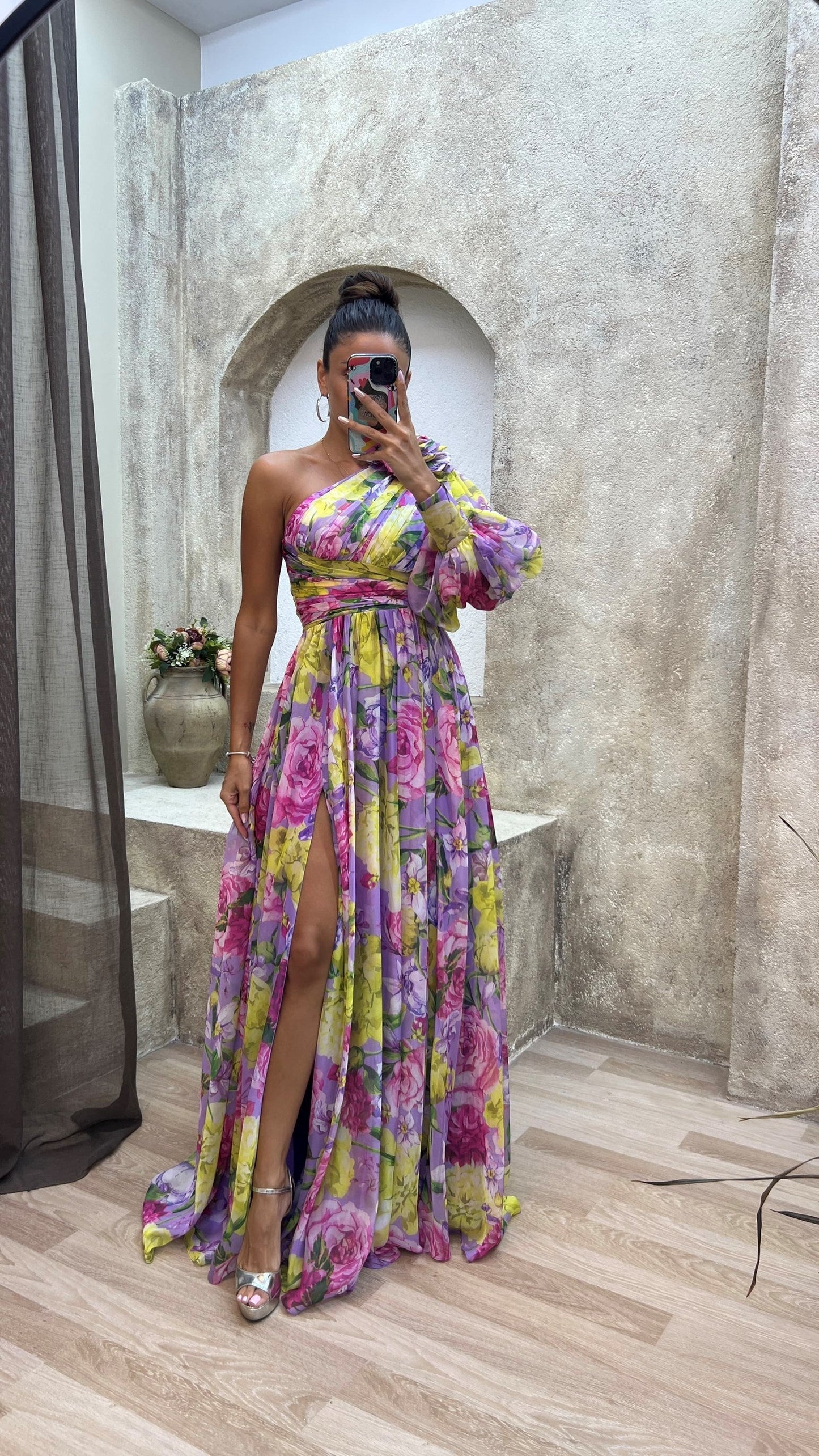 Women’s Floral Off Shoulder Summer Dress - Elegant Flowy Event Gown