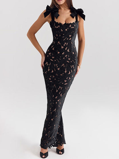 Stylish Elegant Bow Split Dress