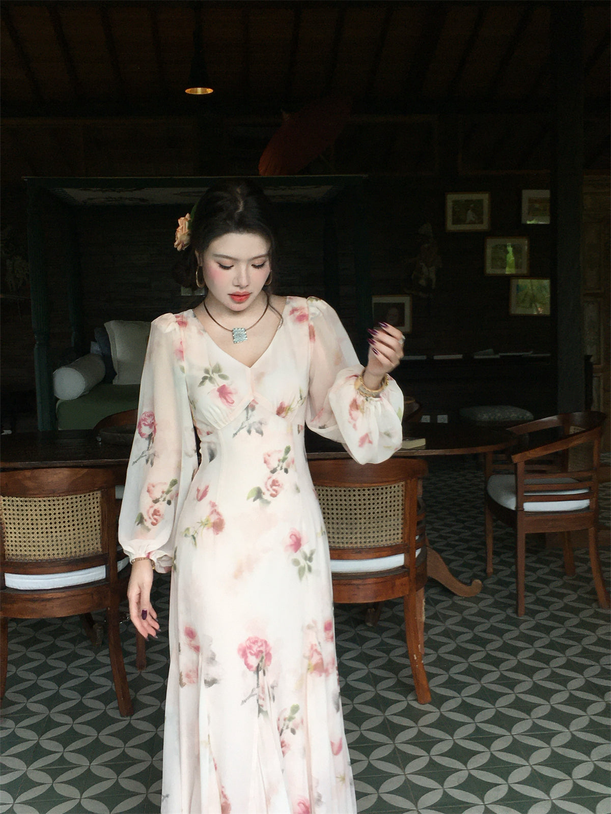 Soft Peach Mist Maxi Dress – Gentle Romantic Look for SpringSummer   gunne sax vintage dress