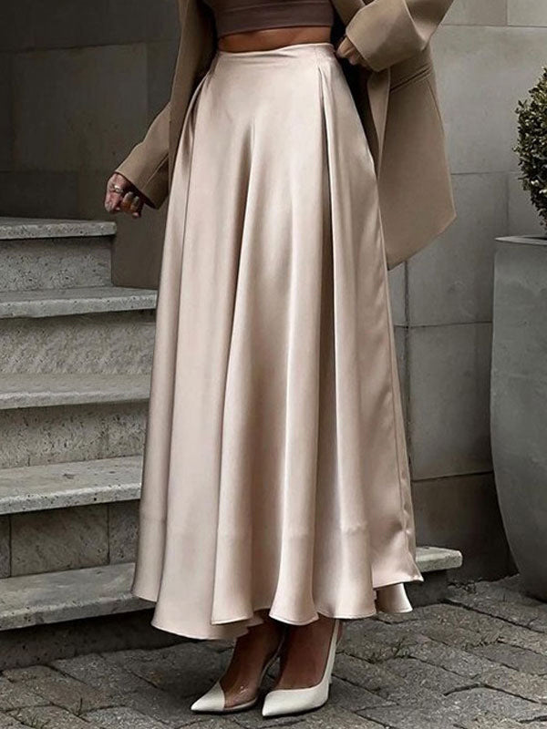 Satin Skirt For Women Autumn Long Bottoms For Women