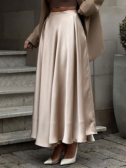 Satin Skirt For Women Autumn Long Bottoms For Women