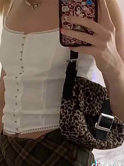 Lace Jacquard Breasted Design Corset Top