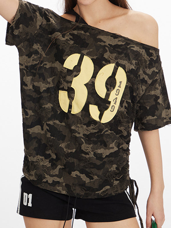 One Shoulder Oversized Short Sleeve Tee