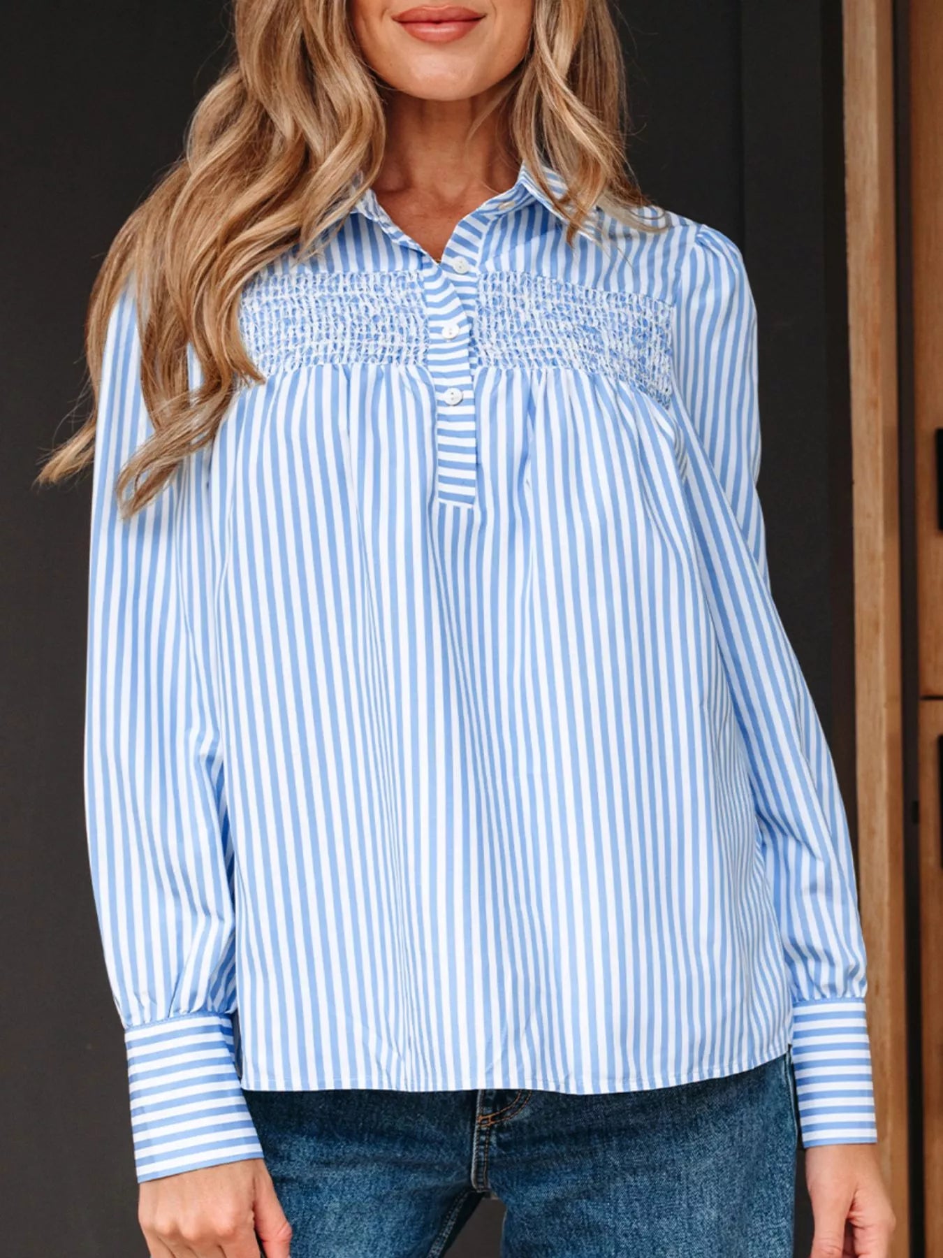 Heather Smocked Top