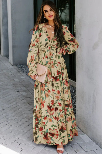 bohemian wild lotus maxi dress