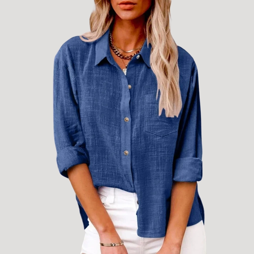 | Oversized cotton shirt in summer style