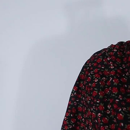 Floral Dress Bloosm Plunge High Slit Long Sleeves Busniess Casual Maxi Dresses