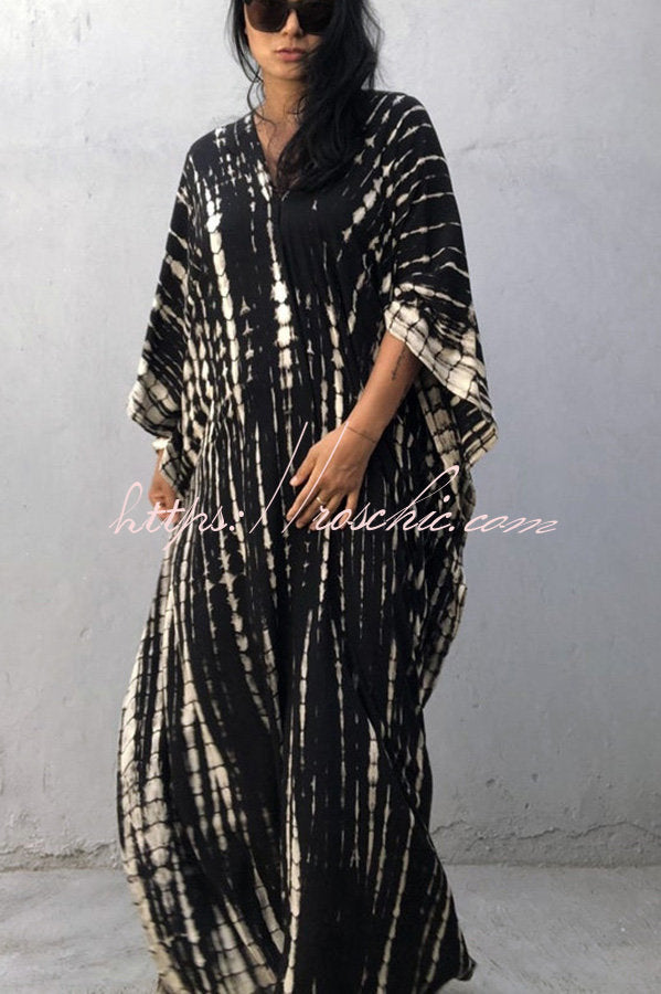 Live Freely Tie Dye Boho Loose Cover-up Dress
