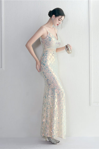 | Iridescent Sequin Bodycon Maxi Dress