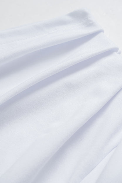 Sloid Pleated One Shoulder T-Shirt