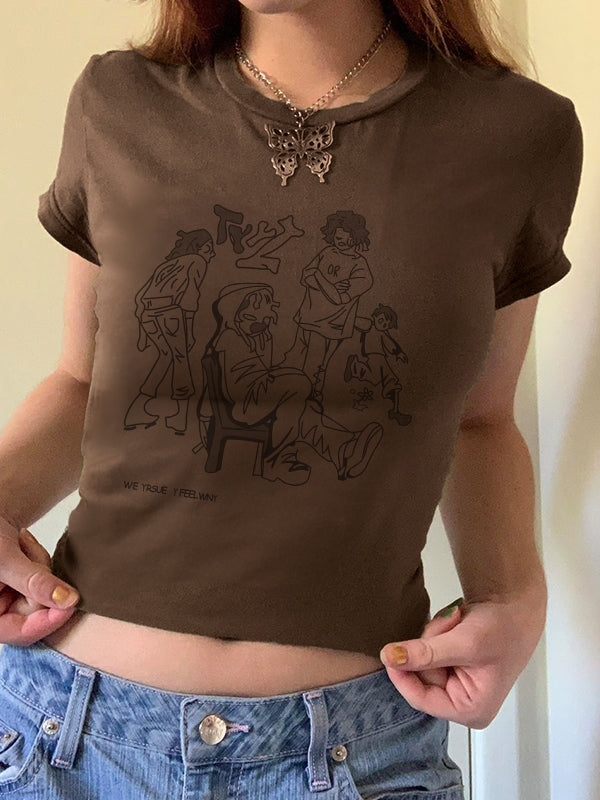 Vintage Figure Hand Printed Tee